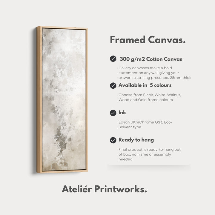 Large Long Narrow Canvas Wall Art - Beige & Grey - V0041