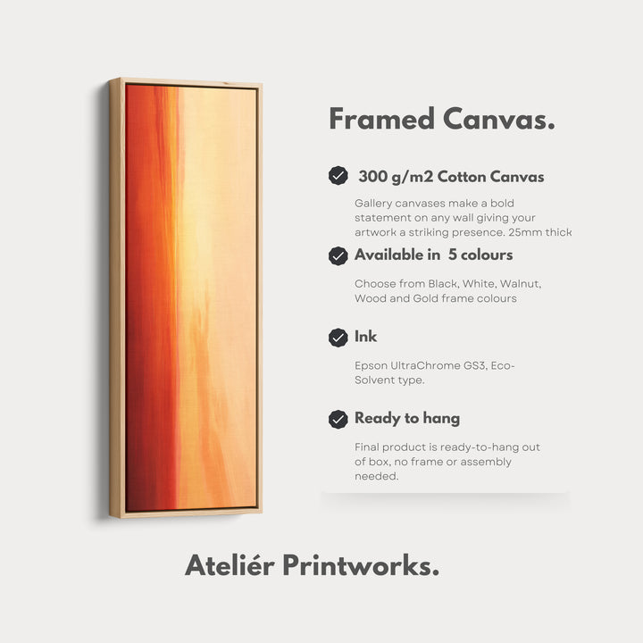 Red & Orange Abstract Skinny Tall Vertical Large Canvas Wall Art - V0051