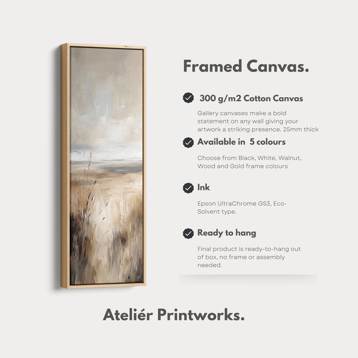 Beige Abstract Large Canvas Wall Decor - Vertical Long Narrow Wall Art - V0055