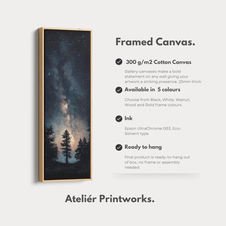 Night Sky Long Narrow Vertical Large Canvas Wall Decor - V0107