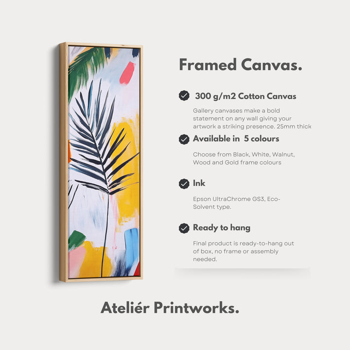 Abstract Leaf Vertical Wall Art - Tall Long Narrow Vertical Wall Decor - V0123
