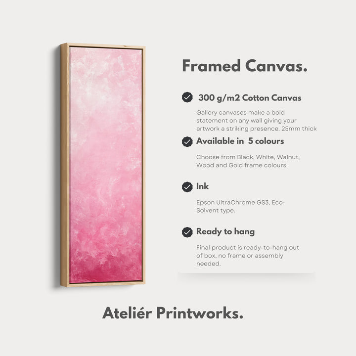 Abstract Pink Vertical Wall Art - Tall Long Narrow Vertical Wall Decor - V0126