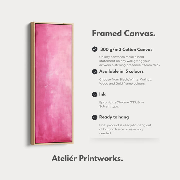 Vertical Wall Art Pink - Living Room Tall Long Narrow Vertical Wall Decor - V0127