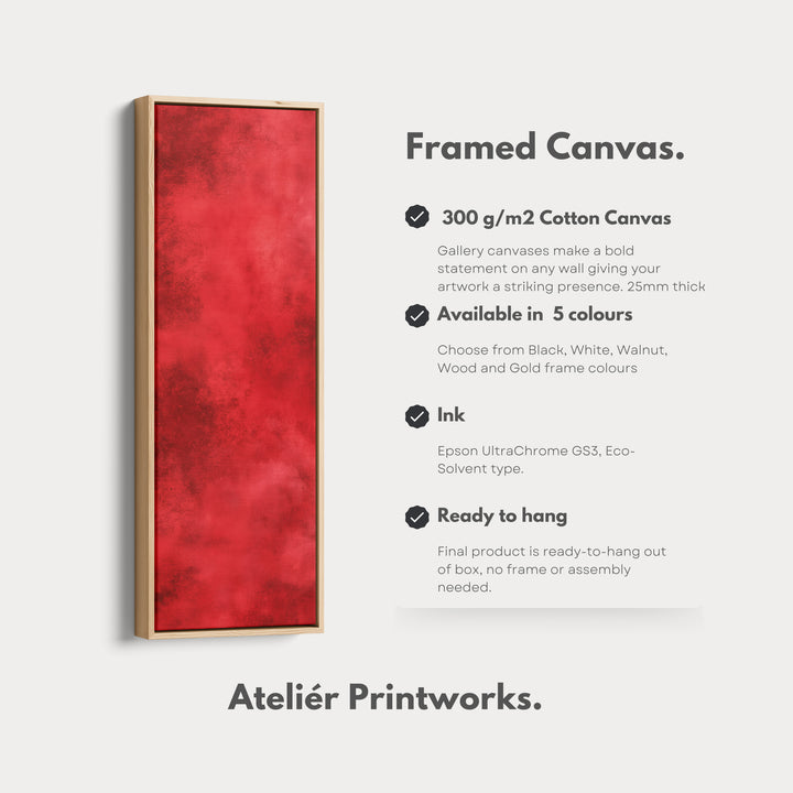 Minimalist Red Living Room Decor Vertical Wall Art - Tall Long Narrow Vertical - V0131