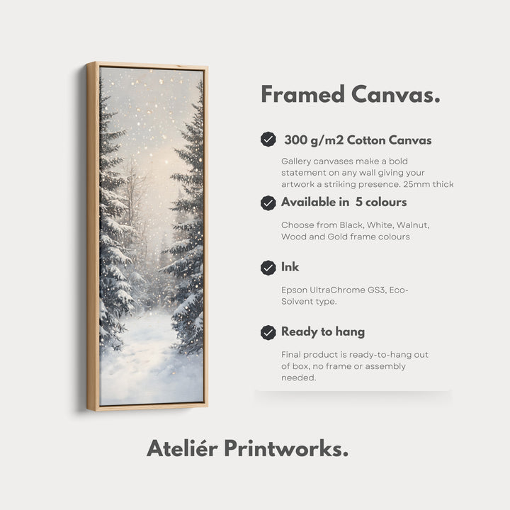 Winter Landscape Long Narrow Vertical Wall Art Large Canvas Wall Decor - V0135