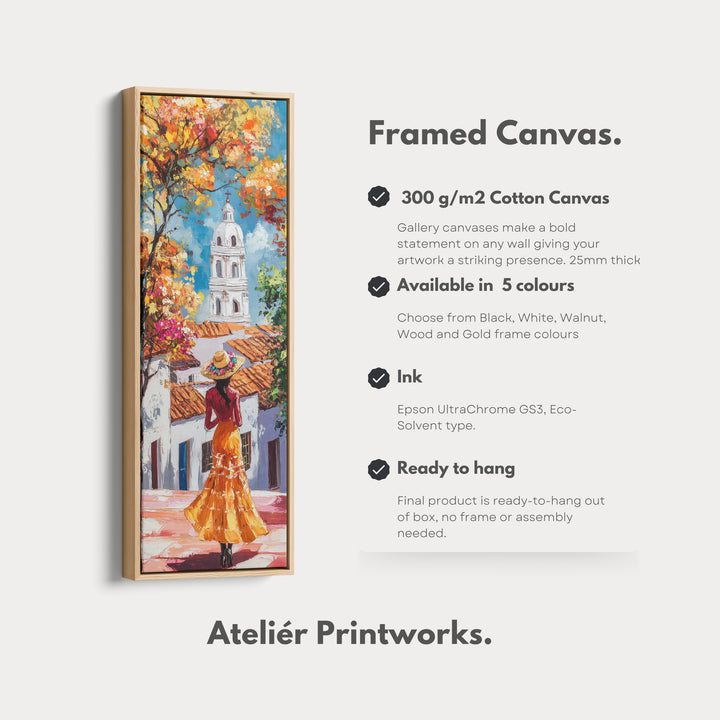Cartagena Long Canvas Wall Art Prints For Bedroom Framed Vertical - V0144