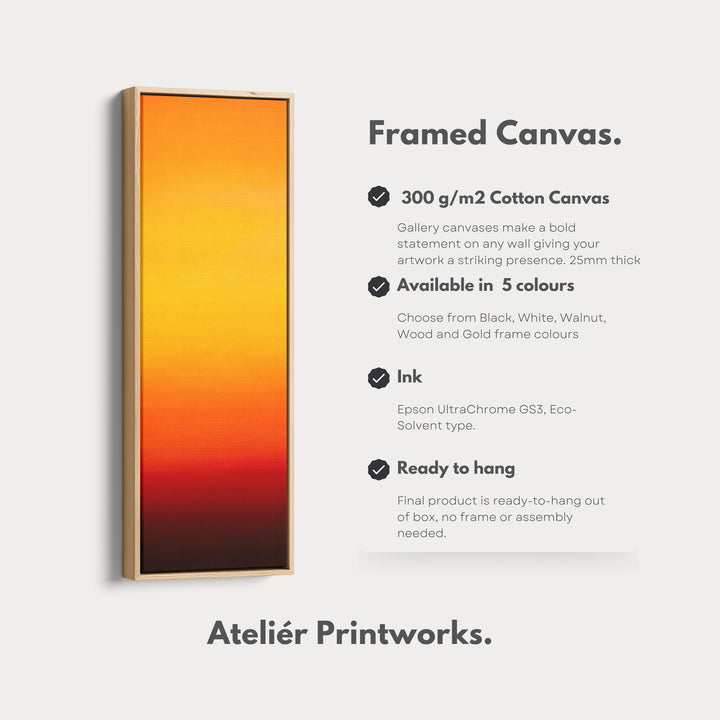 Minimalist Orange Living Room Decor Vertical Wall Art - Tall Long Narrow Vertical - V0145