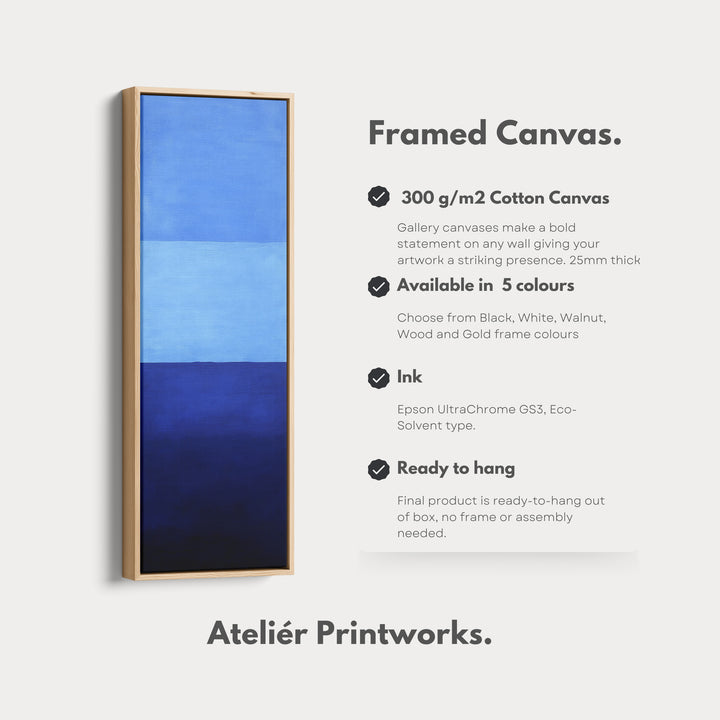 Minimalist Blue Living Room Decor Vertical Wall Art - Tall Long Narrow Vertical - V0146