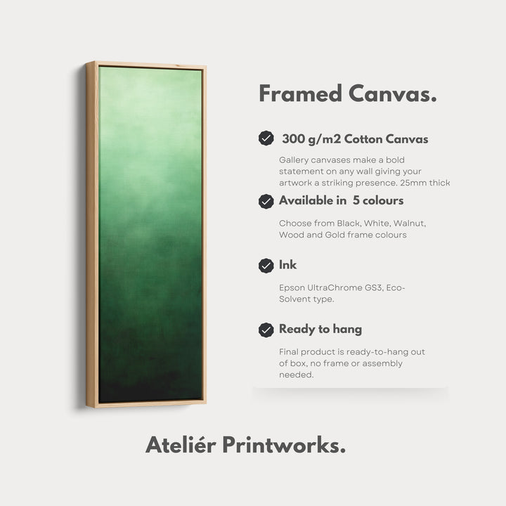 Minimalist Green Living Room Decor Vertical Wall Art - Tall Long Narrow Vertical - V0149