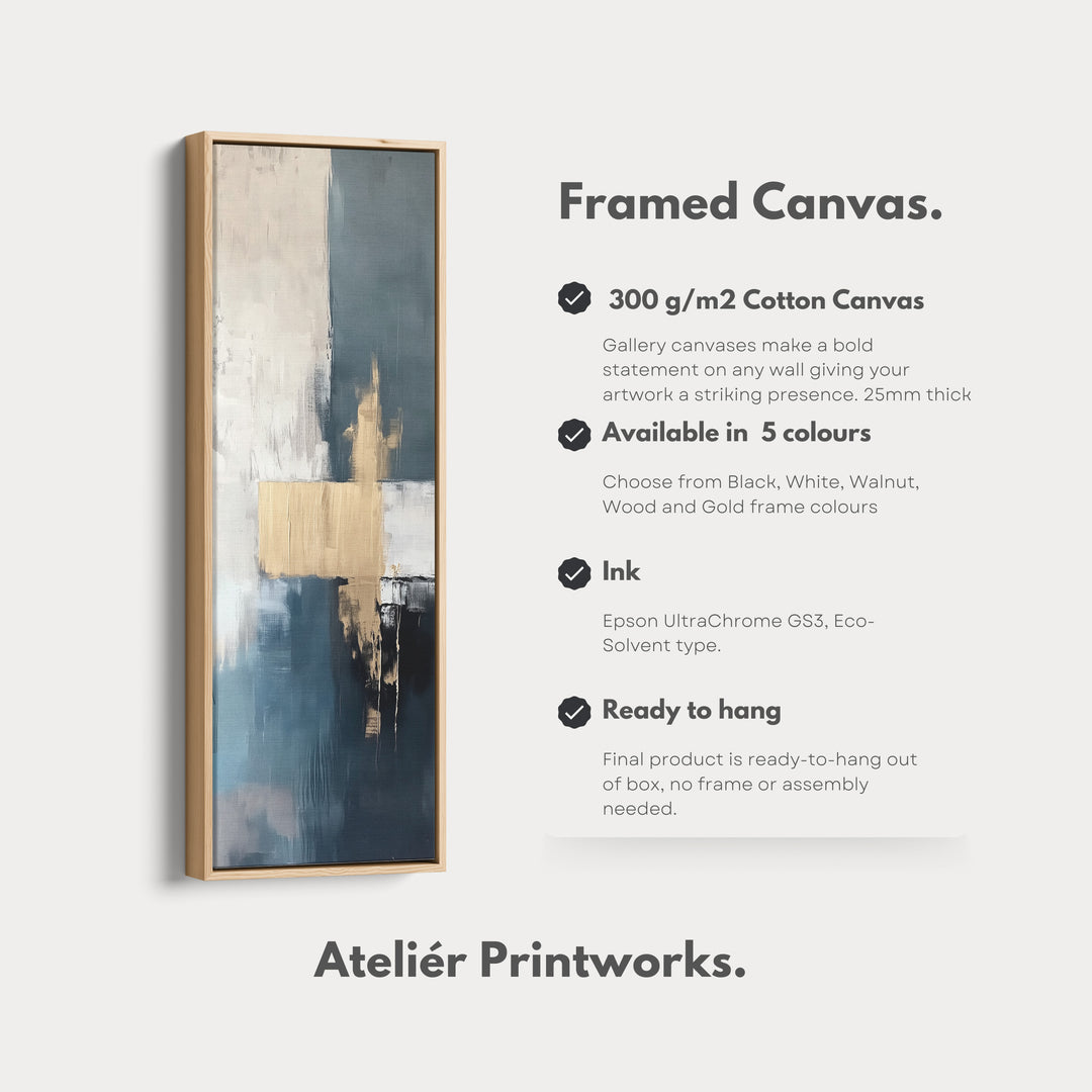 Minimalist Abstract Gold Long Vertical Wall Art - V0174