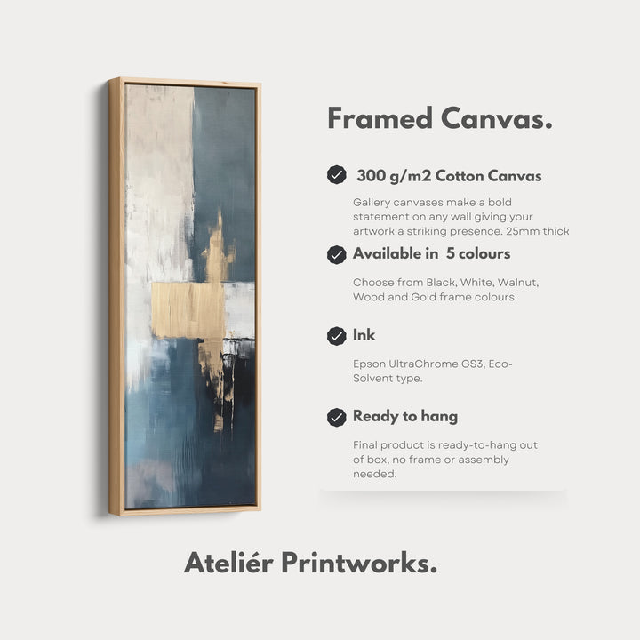 Minimalist Abstract Gold Long Vertical Wall Art - V0174