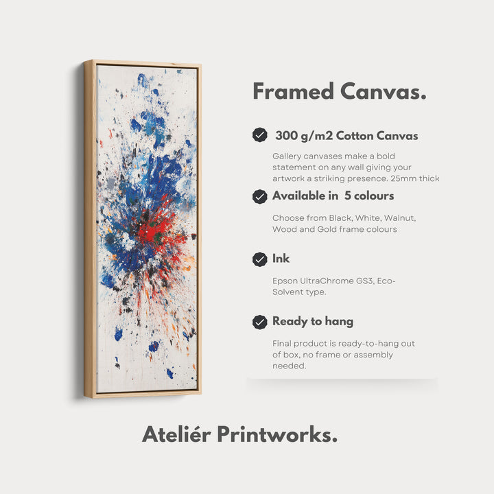 Abstract Colour Tall Vertical Large Framed Canvas - V0179
