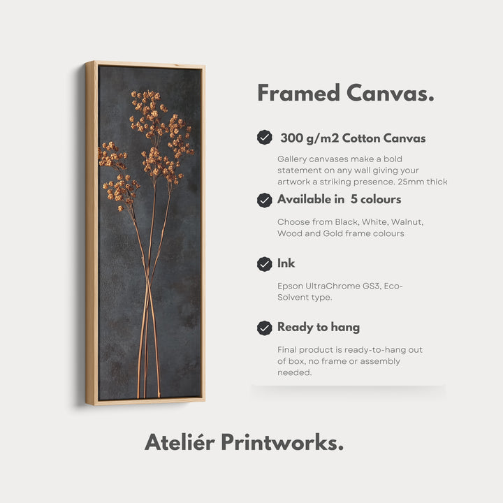 Vintage Wildflower Kitchen Tall Skinny Vertical Framed Canvas Decor - V0195