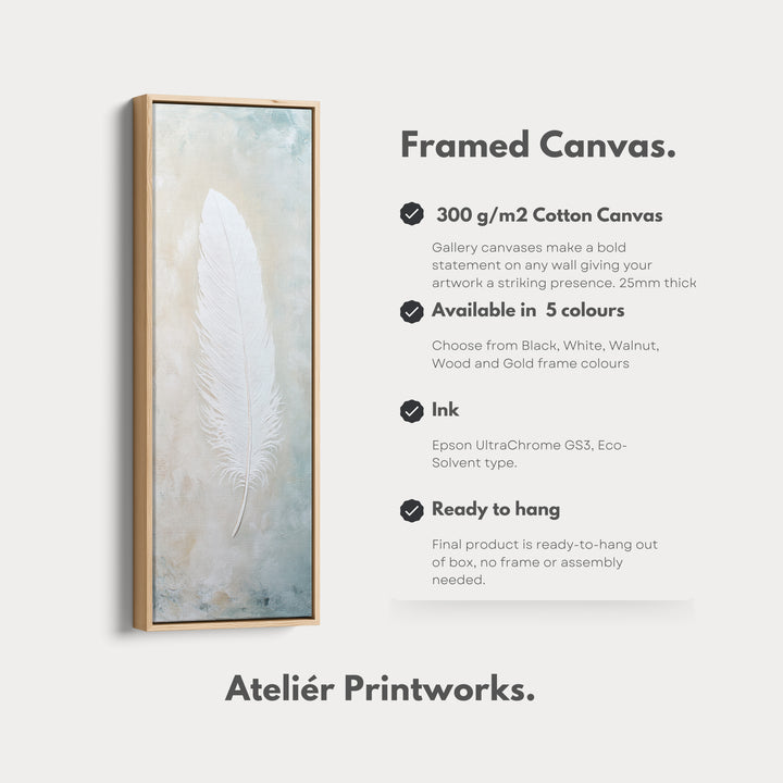 Hall Way Feather Large Vertical Long Skinny Wall Art - V0216