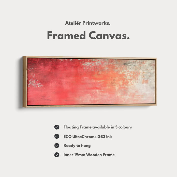 Abstract Red Long Horizontal Wall Art, Panoramic Wall Art Wide Wall Art - H0137