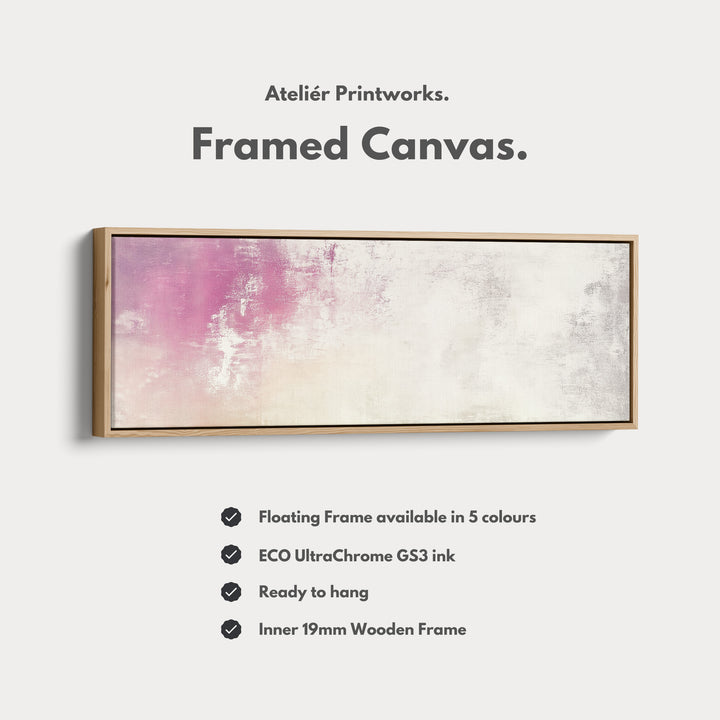 Abstract Pink Pastel Long Horizontal Wall Art Panoramic Wall Art - H0138