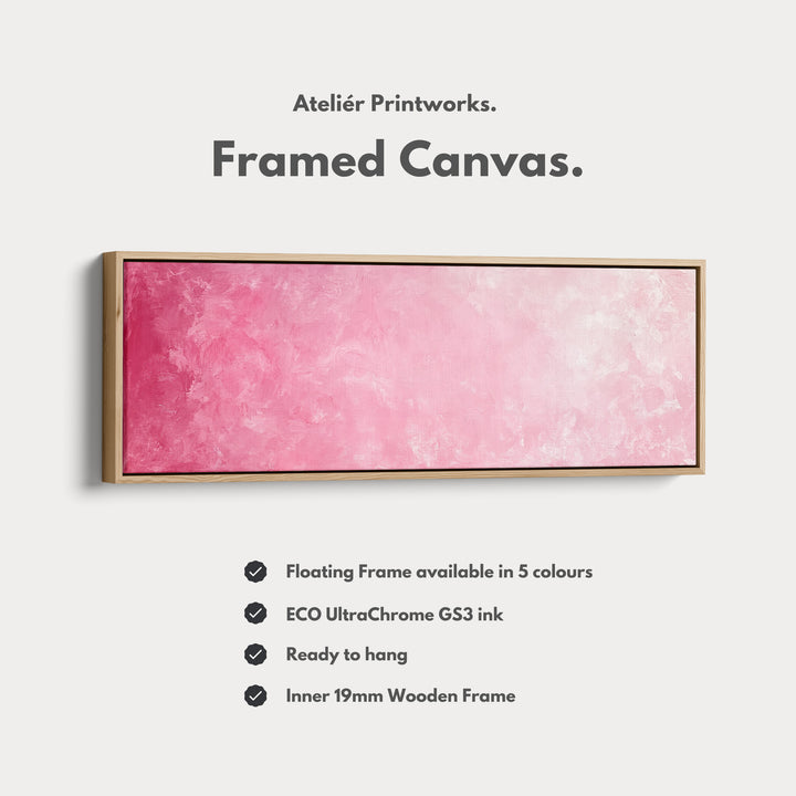 Long Horizontal Wall Art Panoramic Wall Art Abstract Pink Minimalist - H0142