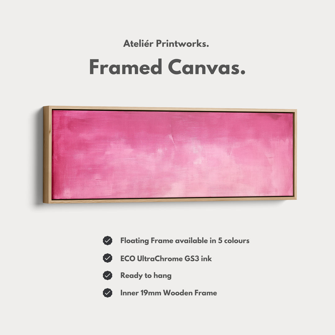 Minimalist Pink Long Horizontal Wall Art Panoramic Wall Art - H0143