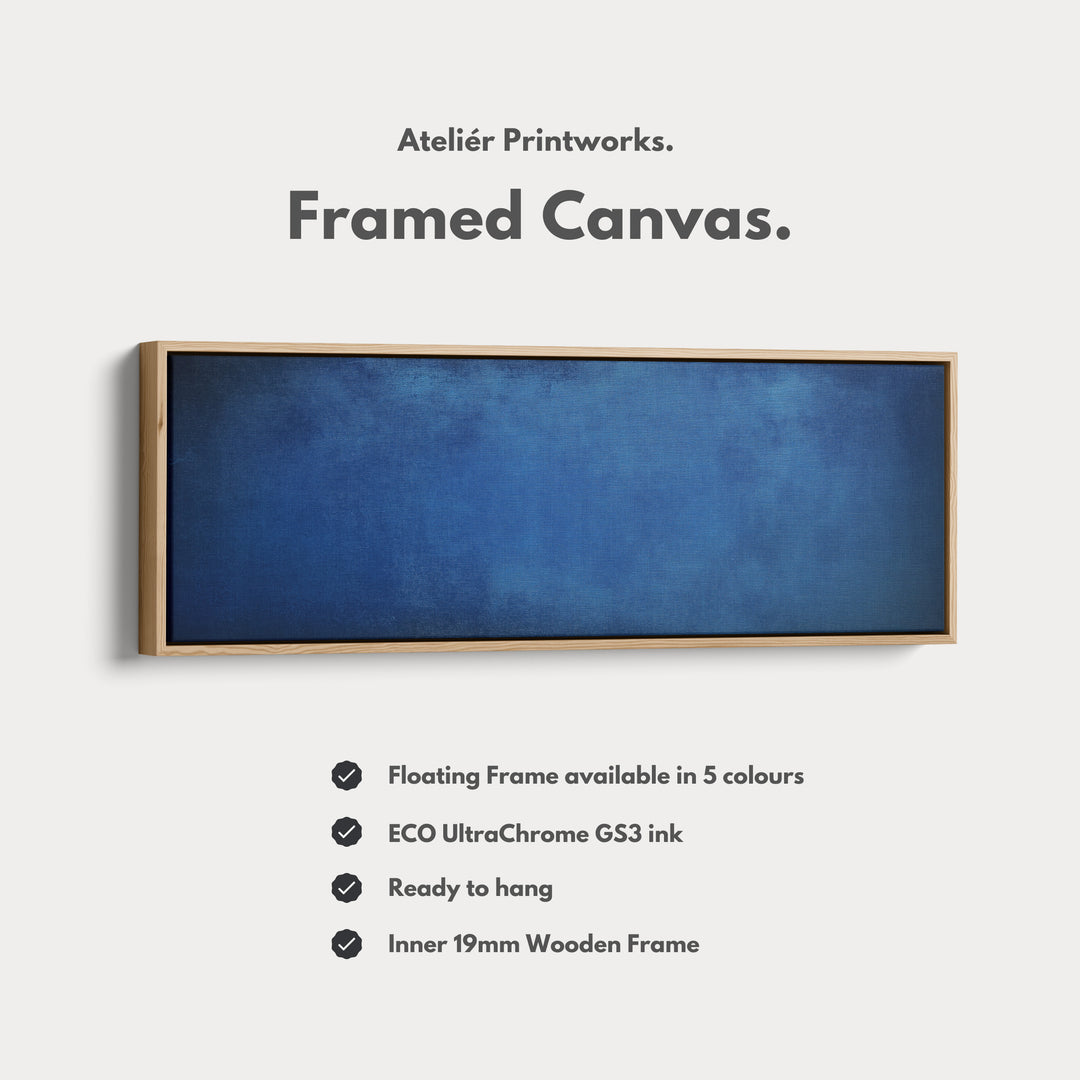 Minimalist Blue Long Horizontal Wall Art Panoramic Wall Art - H0144