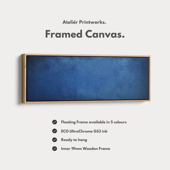 Minimalist Blue Long Horizontal Wall Art Panoramic Wall Art - H0144