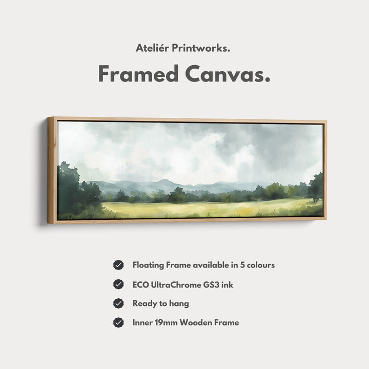 Long Landscape Narrow Framed Canvas Wall Decor - H0154