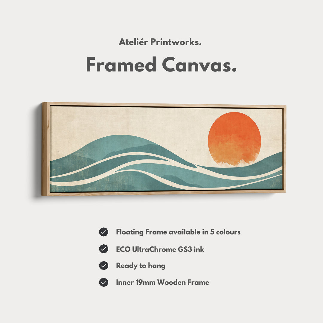 Vintage Sunset Long Narrow Panoramic Canvas Wall Decor - H0161