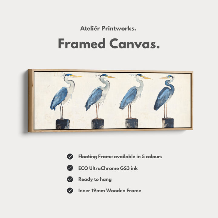 The Herons Above Bed Decor Framed Canvas Wall Decor - H0195