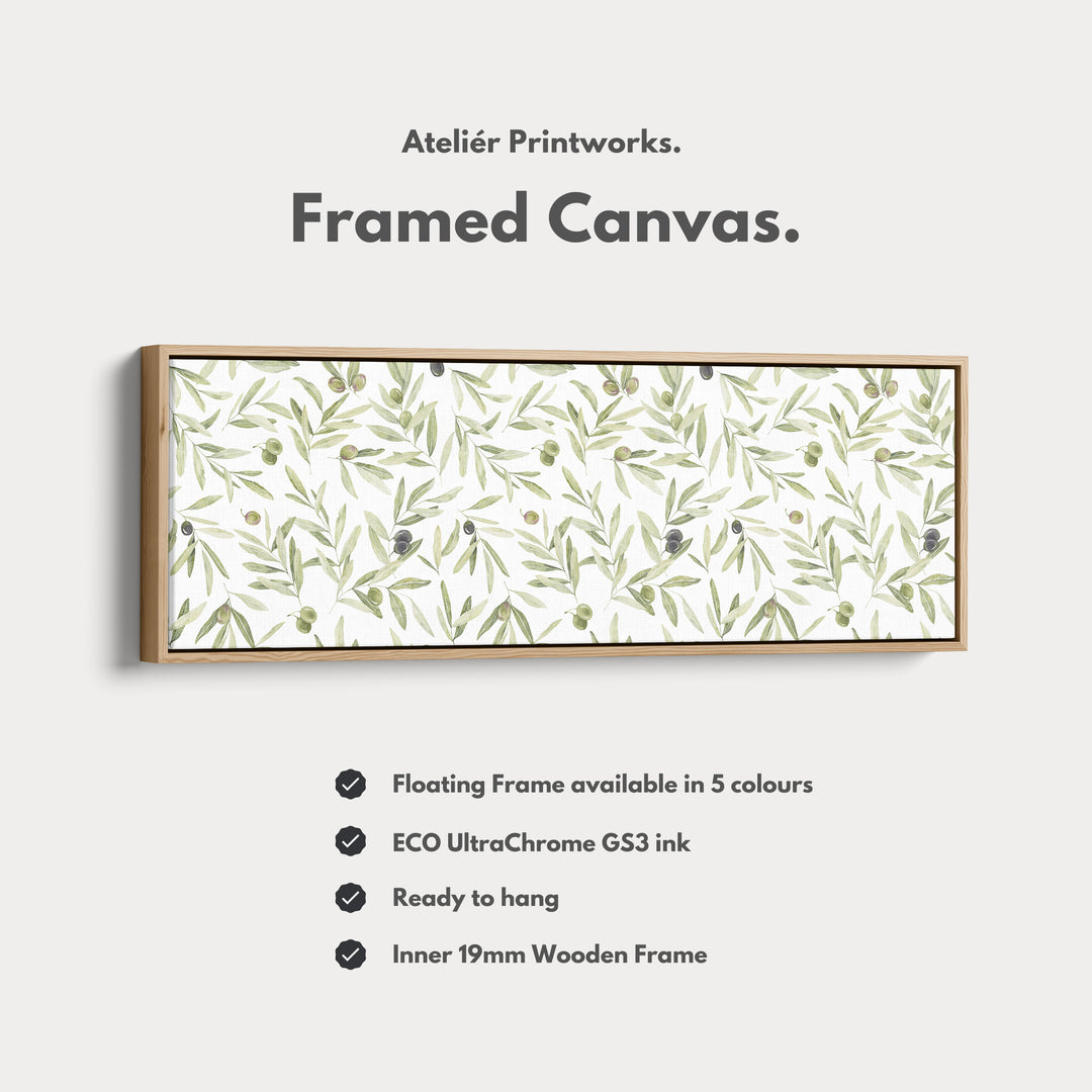 Olive Leaves Narrow Long Wall Decor - H0294