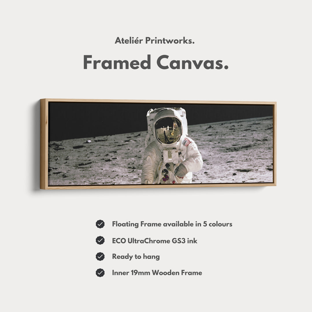 Long Horizontal Wall Art Astronaut Moon Walk NASA - H0379