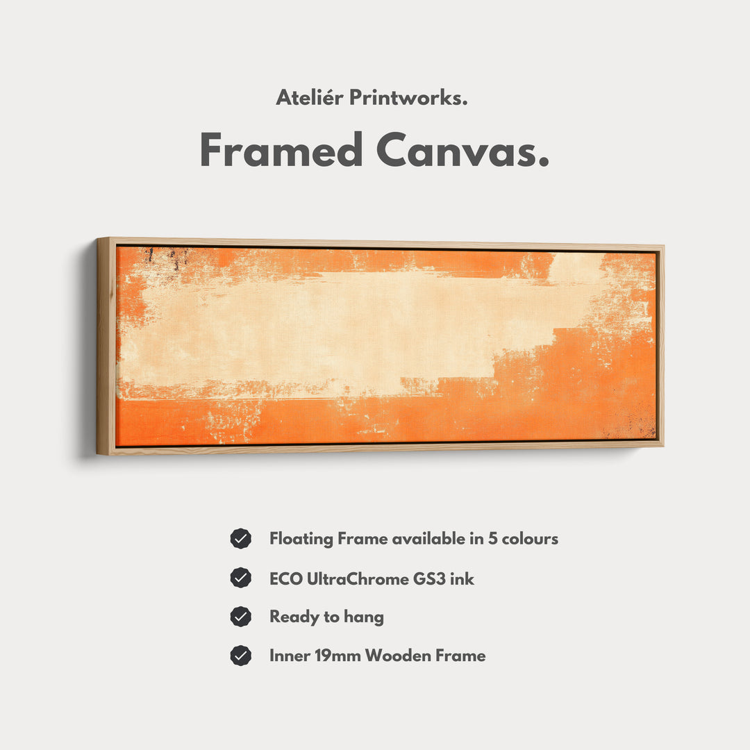 Minimalist Orange Long Horizontal Wall Art Panoramic Wall Art - H0145