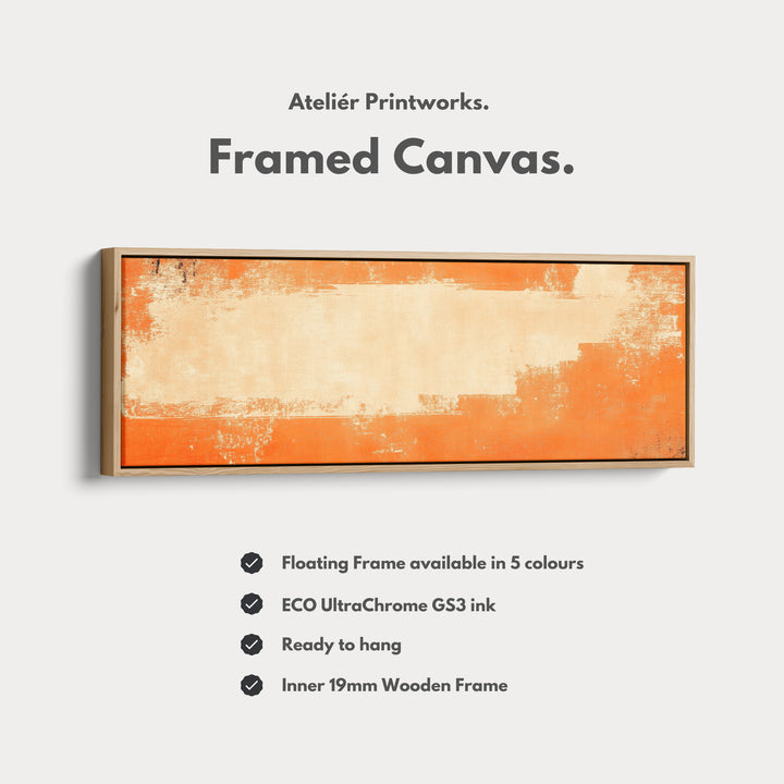 Minimalist Orange Long Horizontal Wall Art Panoramic Wall Art - H0145