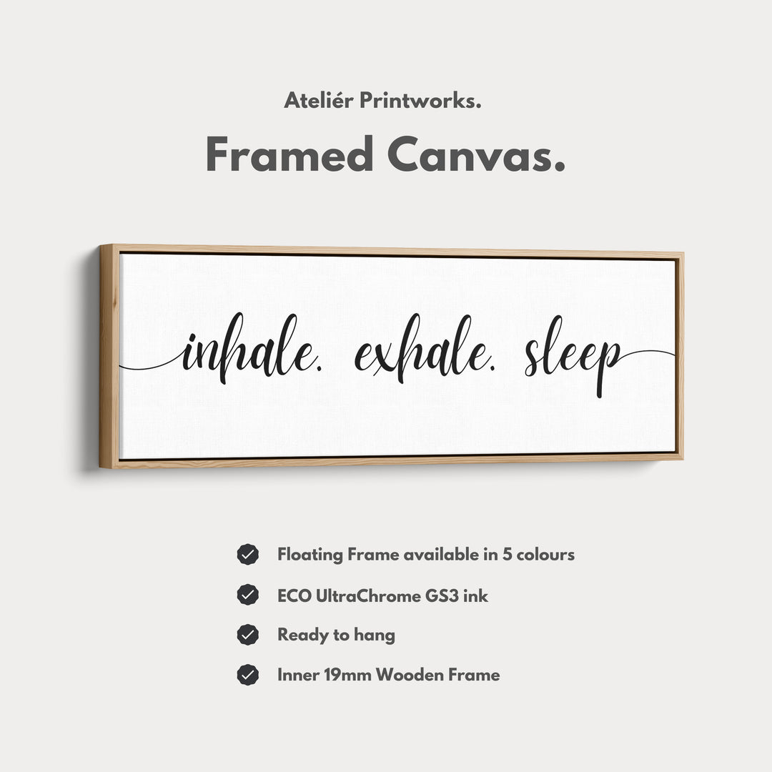 Large Above Bed Wall Decor Panoramic Art 'Inhale Exhale Sleep' - H0312
