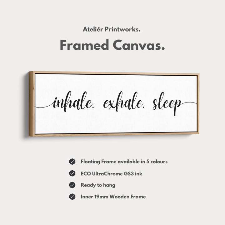 Large Above Bed Wall Decor Panoramic Art 'Inhale Exhale Sleep' - H0312
