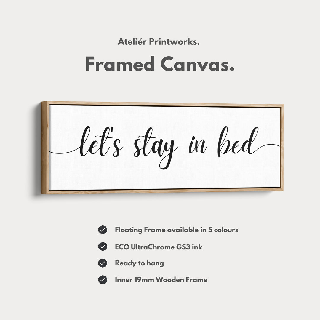 Guest Room Bedroom Above Bed Wall Art 'Let's Stay In Bed' - H0315