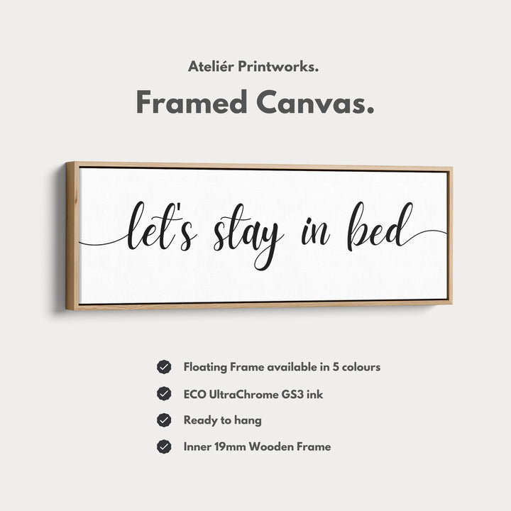 Guest Room Bedroom Above Bed Wall Art 'Let's Stay In Bed' - H0315