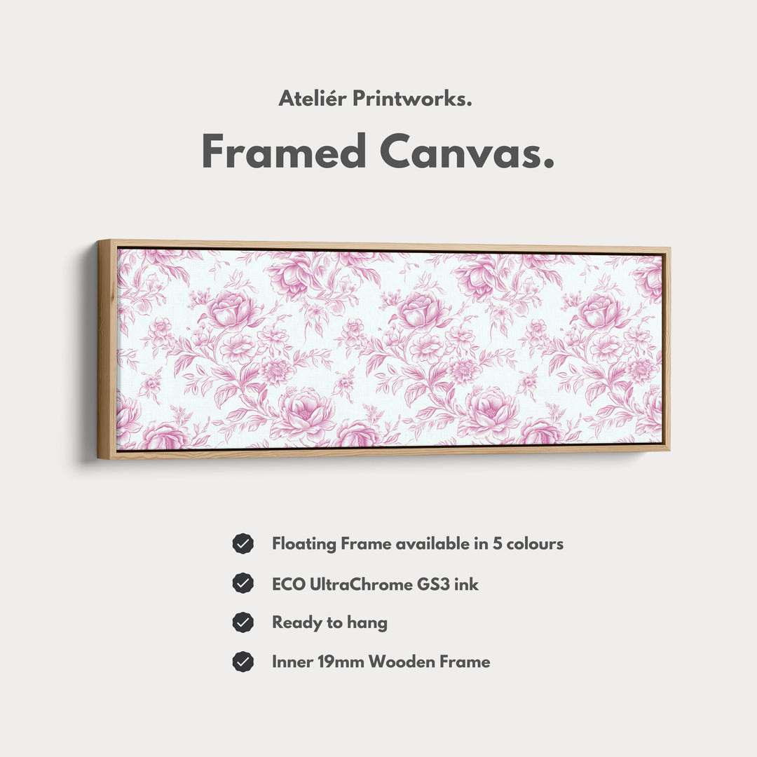 Above Bed Wall Decor Vintage Pink Floral Wall Art - H0258