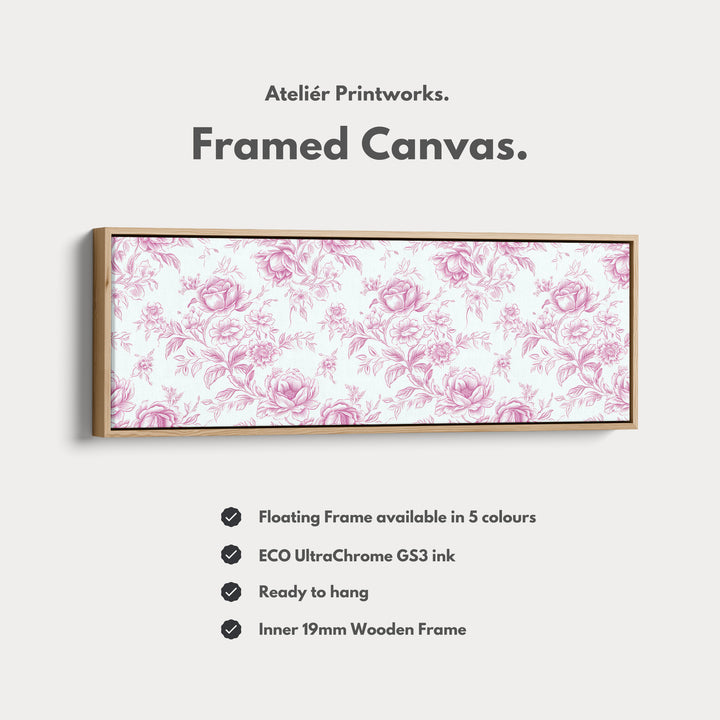 Above Bed Wall Decor Vintage Pink Floral Wall Art - H0258