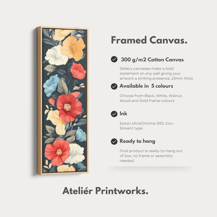 Red & Yellow Floral Long Vertical Wall Decor - V0237
