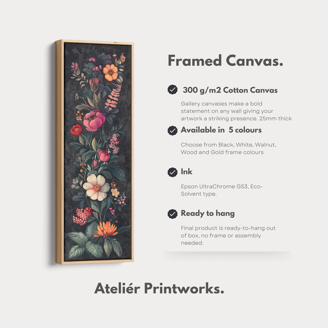 Floral Watercolor Vertical Long Wall Decor - V0254