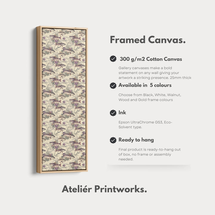 Vintage Floral Fish Vertical Kitchen Long Wall Decor - V0312