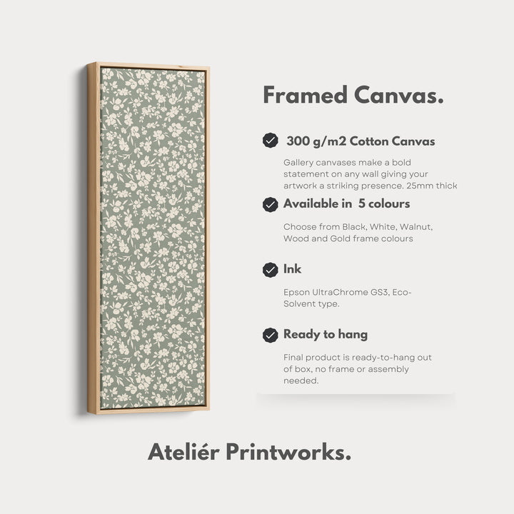Vintage Cottagecore Long Narrow Green Wall Art - V0313