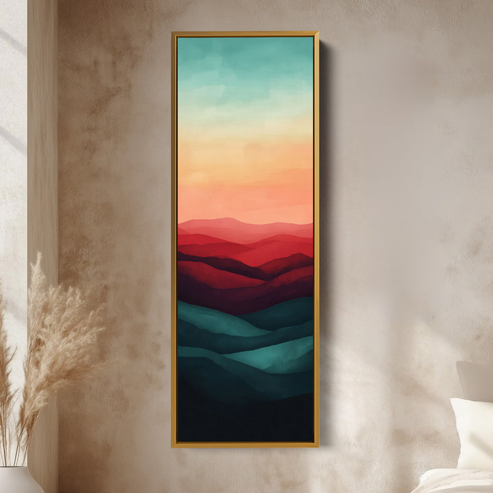 Minimalist Sunset Vertical Long Wall Art