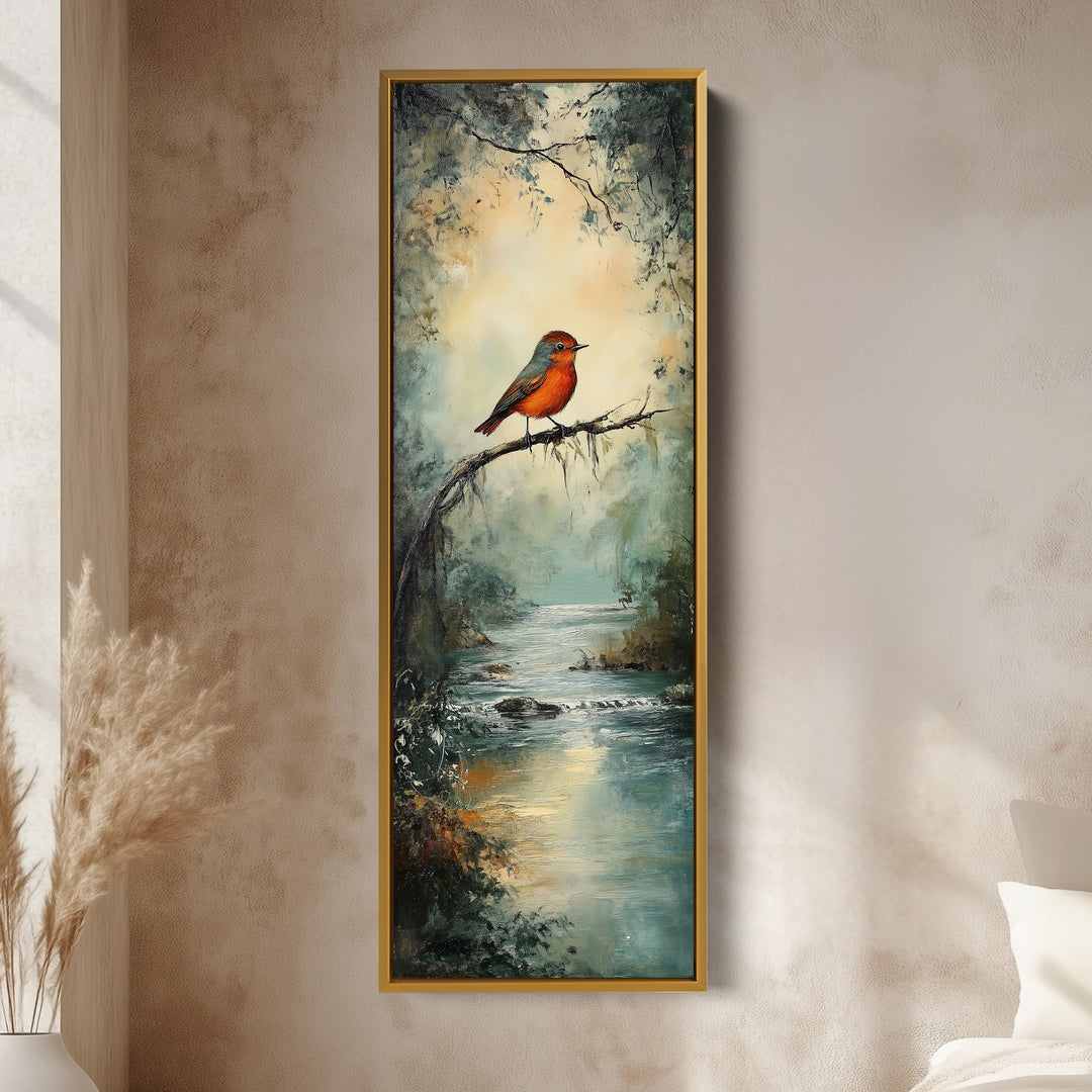 Vintage Watercolour Bird Vertical Wall Art