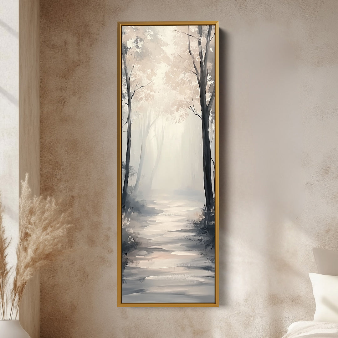 Forest Path Watercolour Tall Narrow Vertical Artwork