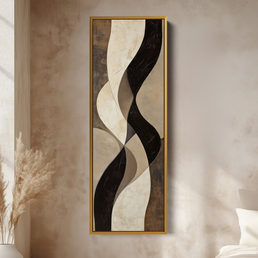 Minimalist Abstract Curves and Textures Long Vertical Wall Art