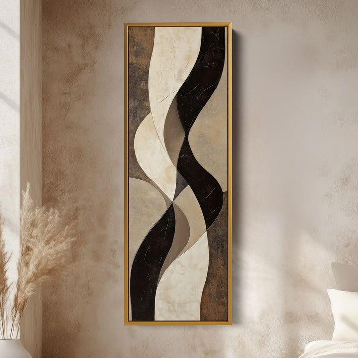 Minimalist Abstract Curves and Textures Long Vertical Wall Art