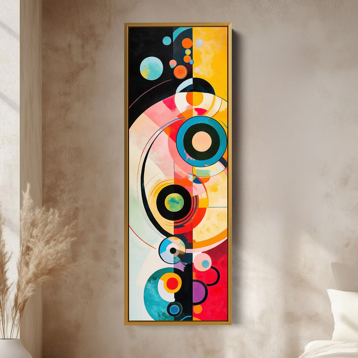 Long Narrow Colourful Abstract Circles Wall Art
