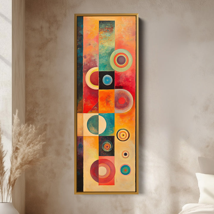 Abstract Circles and Lines Vertical Long Wall Art