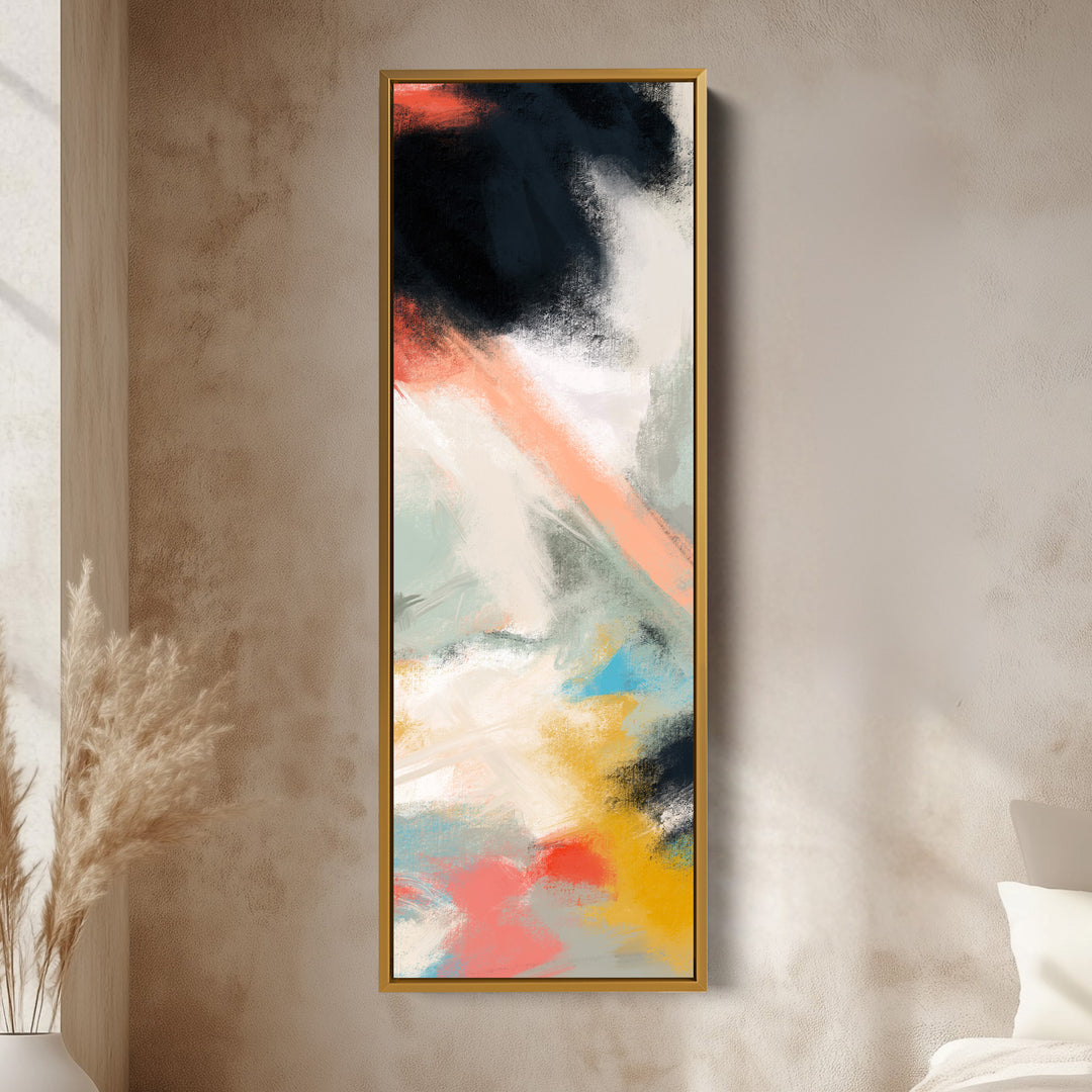 Long Narrow Vertical Colourful Abstract Wall Art Tall slim Wall Decor