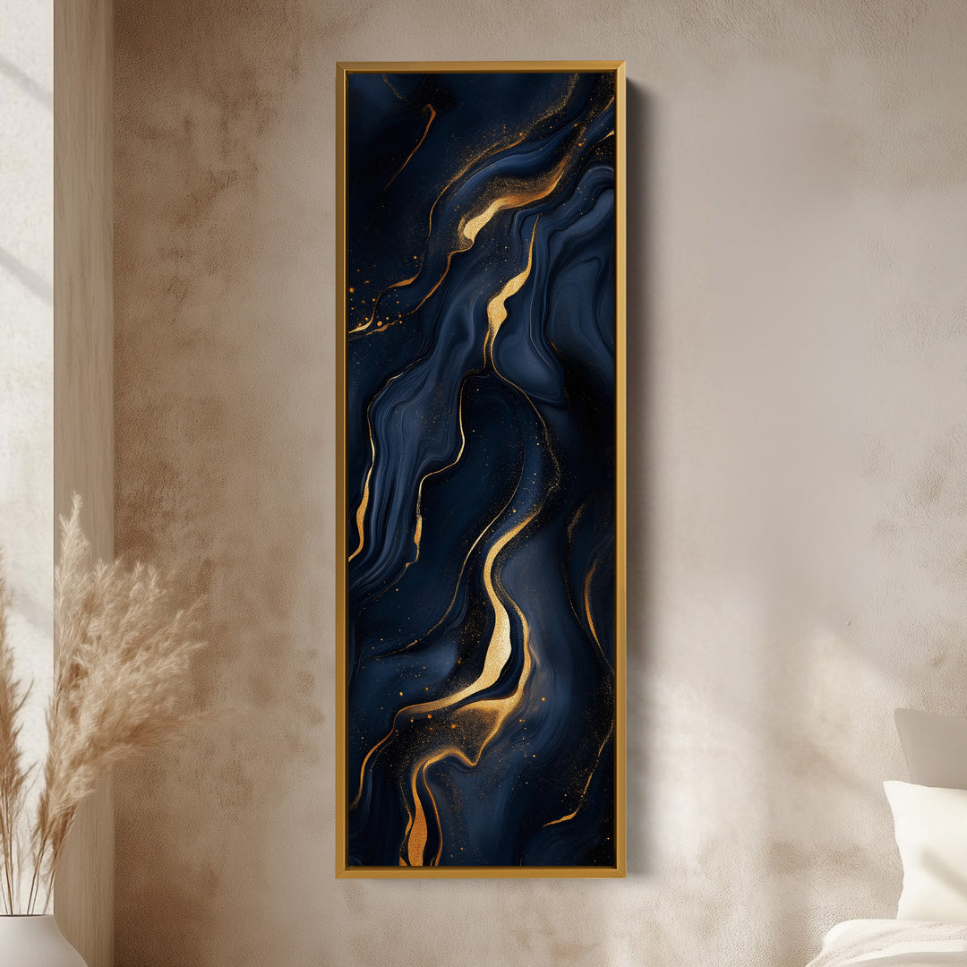 Gold Marble Abstract Long Vertical Wall Decor